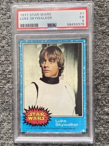 1977 Topps Star Wars #1 LUKE SKYWALKER RC Rookie PSA 5 EX Mark Hamill AWESOME 5! - Picture 1 of 2