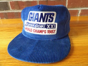 DE COLECCIÓN AÑOS 80 NFL NEW YORK GIANTS SUPER BOWL XXI CHAMPS PANA GORRA SNAPBACK - Imagen 1 de 5