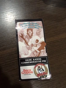 HANK AARON Vintage 715 HR Florida Marlins MLB Busch Gardens Hat Lapel Pin - NEW - Picture 1 of 2
