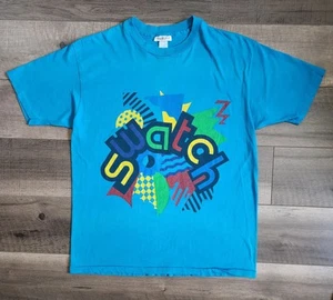 Vintage SWATCH Watch 1980s 1990s Single Stitch T Shirt RARE XL - Picture 1 of 8