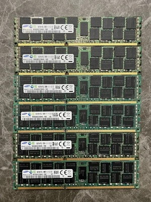 6 Pc's Samsung 16GB 2Rx4 PC3L-12800R DDR3 1600MHz 1.35V ECC REG RDIMM Memory Ram - Image 1 of 3