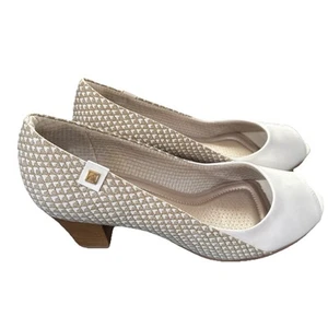 Piccadilly Maxi Therapy weiße Lackleder Heels 39 8 offene Zehenpartie bequeme Schuhe - Bild 1 von 6