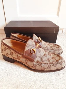 Gucci Women's Vintage Brown Beige GG Monogram Loafers UK 6 EU 39 US 9 - Picture 1 of 21