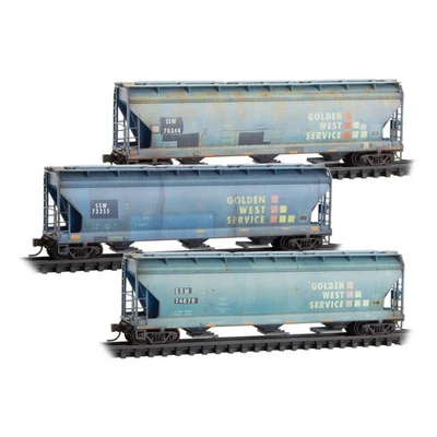 Micro Trains ~ N Scale ~ 3-Bay Covered Grain Hoppers ~ Union Pacific ~ 98305092 - Image 1 of 4