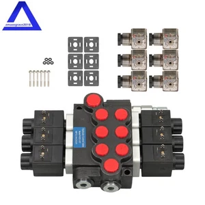3 Bobine,13 GPM, Elettrovalvola di Controllo Direzionale Monoblocco Idraulico 12V DC - Foto 1 di 13