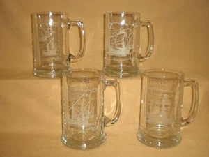 COLUMBUS VOYAGE GLASS MUGS-500TH ANNIV- NINA, PINTA, SANTA MARIA & VOYAGE STORY - Picture 1 of 14