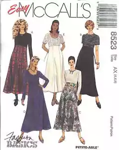 8523 UNCUT Vintage McCalls SEWING Pattern Misses High Waisted Dress Gored Skirt - Picture 1 of 2