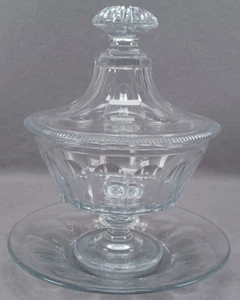 Mid 19th Century Baccarat Petal Cut Flint Glass Covered Sweetmeat Dish  - Picture 1 of 10