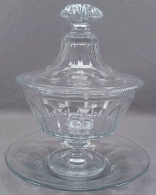 Mid 19th Century Baccarat Petal Cut Flint Glass Covered Sweetmeat Dish  - Image 1 of 4