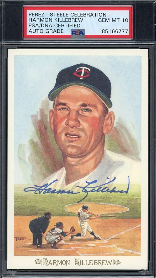 Harmon Killebrew Gem Mint 10 PSA DNA Signed Perez Steele Celebration Postcard Au - Image 1 of 1