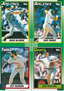 1990 TOPPS WAX BOX BOTTOM UNCUT PANEL H O F MARK McGWIRE + DAVE PARKER REARDON - Bild 1 von 2