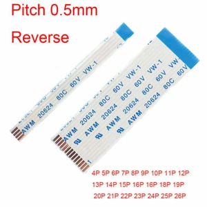 2pcs FFC/FPC Flat Flexible Cable 0.5mm Pitch 4/5/6/7/8/9/11/13/14P-26P Reverse - Picture 1 of 5