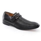 Men Barneys New York Monk Strap Loafer 8.5 M Black Leather Round Toe Shoes Italy