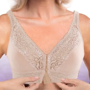 NOS Lacy Front Hook Bra. XL 44-46 Nude - Picture 1 of 3