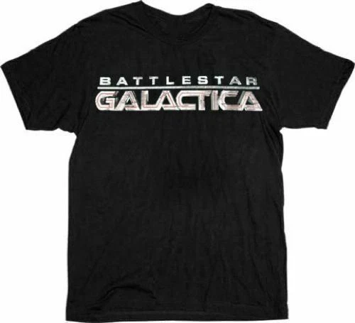 Camiseta para Hombres Negra Espectáculo de Ciencia Ficción BattleStar Galactica TV Emlem Logo Camiseta Foto 1 de 1