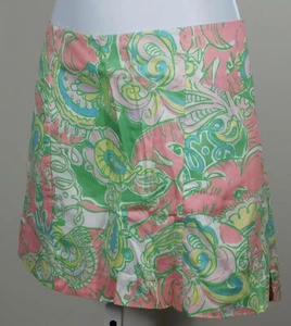 Falda de golf para mujer LILLY PULITZER rosa verde estampado azul algodón talla 4 - Imagen 1 de 4