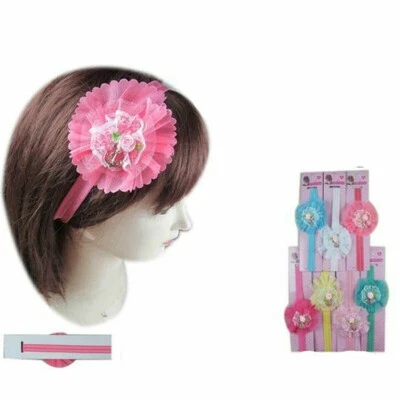 6 pieces Newborn Baby Girl Headband Elastic Headwrap Wiht Flower Hairband Clip  - Image 1 of 3