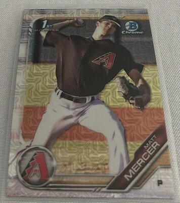 2019 Bowman Chrome Baseball Matt Mercer Arizona Diamondbacks 1st Bowman Mojo - Image 1 of 3
