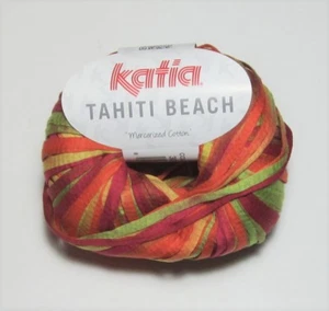Lot of 10 balls Katia TAHITI BEACH 100% mercerized cotton Ribbon Tape Yarn #309 - Picture 1 of 1