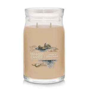 Yankee Candle Amber and Sandalwood Large Two Wick 6.2in Candle - Picture 1 of 2