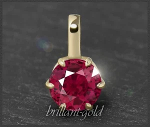 Rubin Gold Anhänger mit 1,30ct, 585 Gelbgold 14 Karat Damen Gleiter - Bild 1 von 6