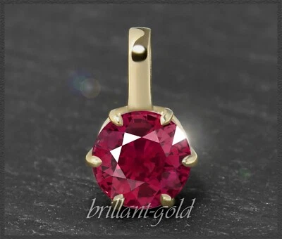 Rubin Gold Anhänger mit 1,30ct, 585 Gelbgold 14 Karat Damen Gleiter - Bild 1 von 4
