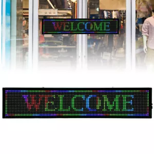 LED Sign 40" X 8" Scrolling Message Display Board 7 Color Programmable New - Picture 1 of 22