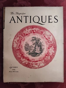Rare The MAGAZINE ANTIQUES October 1932 Staffordshire Plate James Peale - Picture 1 of 1