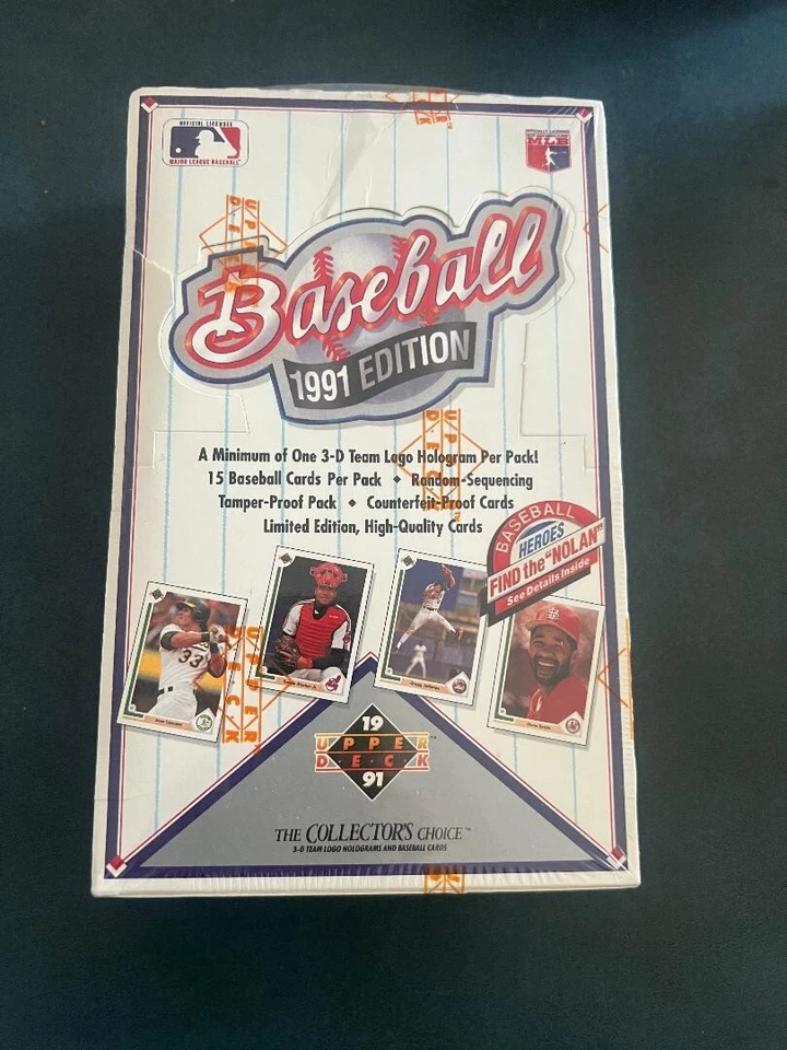 91 Upper Deck Baseball Box Find the Nolan Cards Jones, Mussina Rookies Bonita Caja Foto 1 de 1