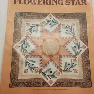 Vintage Quilt Pattern Flowering Star by Judy Martin UNCUT Paper Pattern - Picture 1 of 3