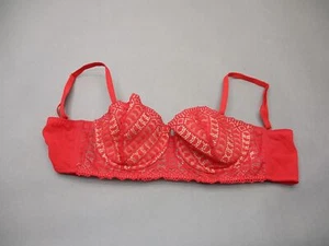 36D Adore Me Womens Red Lace Lined Underwire Back Closure Longline Demi Bra 5L - Picture 1 of 8