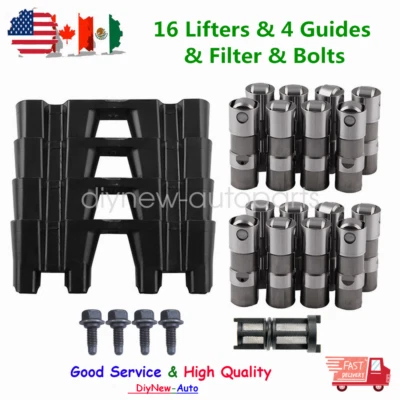 16Pcs Lifters & 4 Trays kit For Chevy GM LS7 LS2 12499225 HL124 W/Filter Bolts Foto 1 de 4