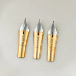 Plumín chapado en oro EF Iridium Point Flex garantizado de la década de 1940: 3 plumines para pluma estilográfica - Imagen 1 de 5