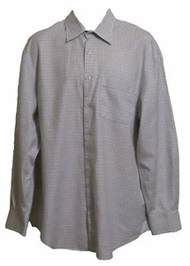 Peter Millar Sz Large Mens Dress Shirt Tan Checked Long Sleeves - Picture 1 of 5