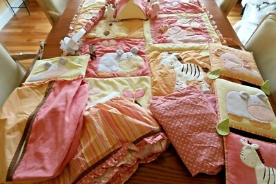 Cocalo Baby Tropical Punch Pink Jungle Animal Nursery Crib Bedding 6 PC SET  - Image 1 of 4