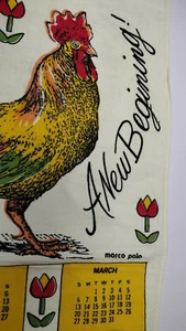 Vintage Rooster Calendar '89 100% Cotton by MARCO POLO Everyday A New Beginning - Picture 1 of 7