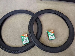 2 DURO 24X2.125 BICYCLE TIRES SEMI-SLICKS & TUBES, BEACH CRUISER BICYCLES - Picture 1 of 6