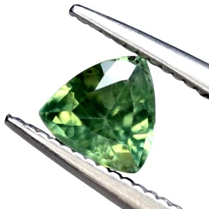 Certified 0.59ct Natural Green Sapphire VS Clarity Australian 5.1mm Trillion - Picture 1 of 7