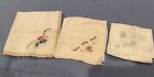 Vintage Lot of 3 HANDKERCHIEFS EMBROIDERY & CUTWORK - 1 NWT MADEIRA