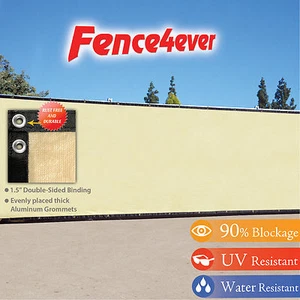 Tan Beige 4'x50' Fence Windscreen Privacy Screen Shade Cover Mesh Fabric Tarp - Picture 1 of 7