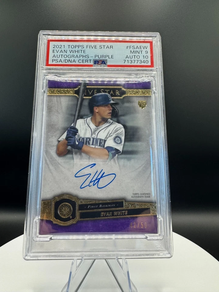 2021 Topps Five Star - Autograph Evan White #FSA-EW Purple/50 PSA9 - AUTO PSA10 - Image 1 of 3