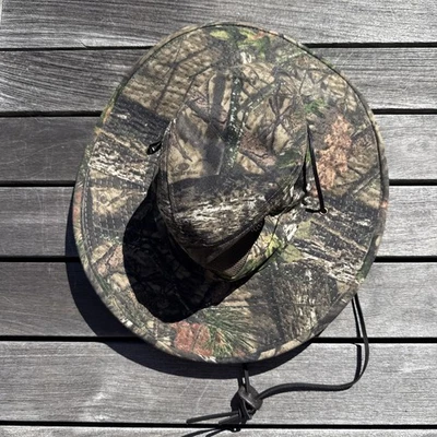 Mossy Oak Wide Brim Boonie Break Up Bucket Hat Strap Camouflage Hunting OSFM - Image 1 of 4