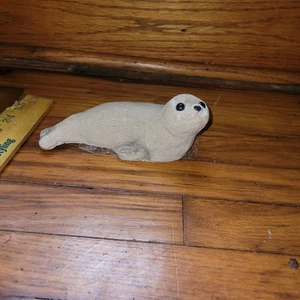 Vintage Sand Sculpture Baby Seal Art Animal Figurine  - Picture 1 of 8