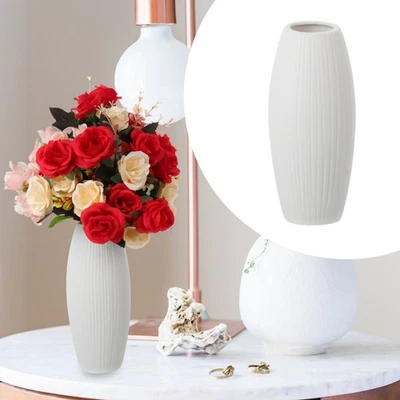  Vase Für Blumenarrangements Weiße Keramikvasen Blumenvase Schmal - Bild 1 von 4