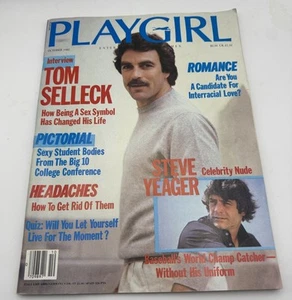 Playgirl Magazine 10-1982 Steve Yeager Autographed. Tom Selleck, David Peters - Picture 1 of 3