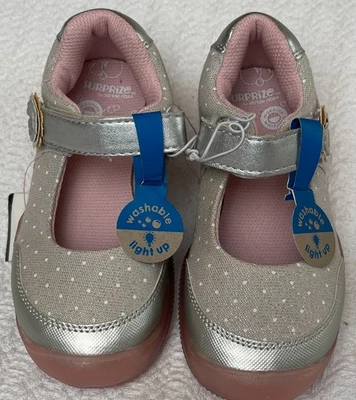 Surprize by Stride Rite Toddle Sandy Washable Light-Up Shoes Silver Pink Size 5M - Image 1 of 4