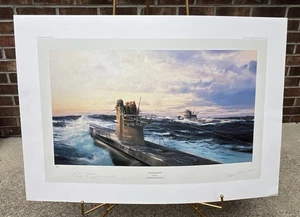 RARE ROBERT TAYLOR WWII WW2 BATTLE OF ATLANTIC WOLVES SIGNED NUMBERED PRINT WOW! - Picture 1 of 8