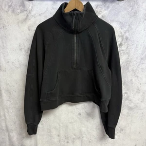 Lululemon Sweatshirt Damen M/L schwarz 1/2 Zip Crop Style Gym Workout - Bild 1 von 8