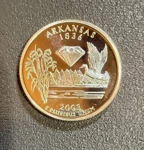 2003-S Arkansas State Quarter - 90% Silver Proof - Statehood - Picture 1 of 2