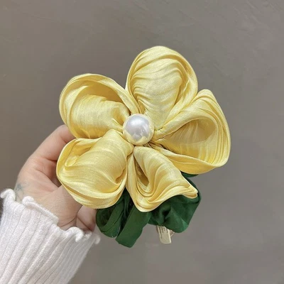 Cloth Hair Loop Three-dimensional Flower Flower Ponytail Head Rope  Girl - image 1 of 4